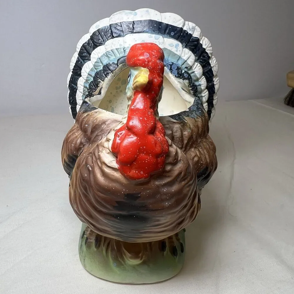 Vintage Relpo 5503 Turkey Planter MCM Thanksgiving Fall Decor